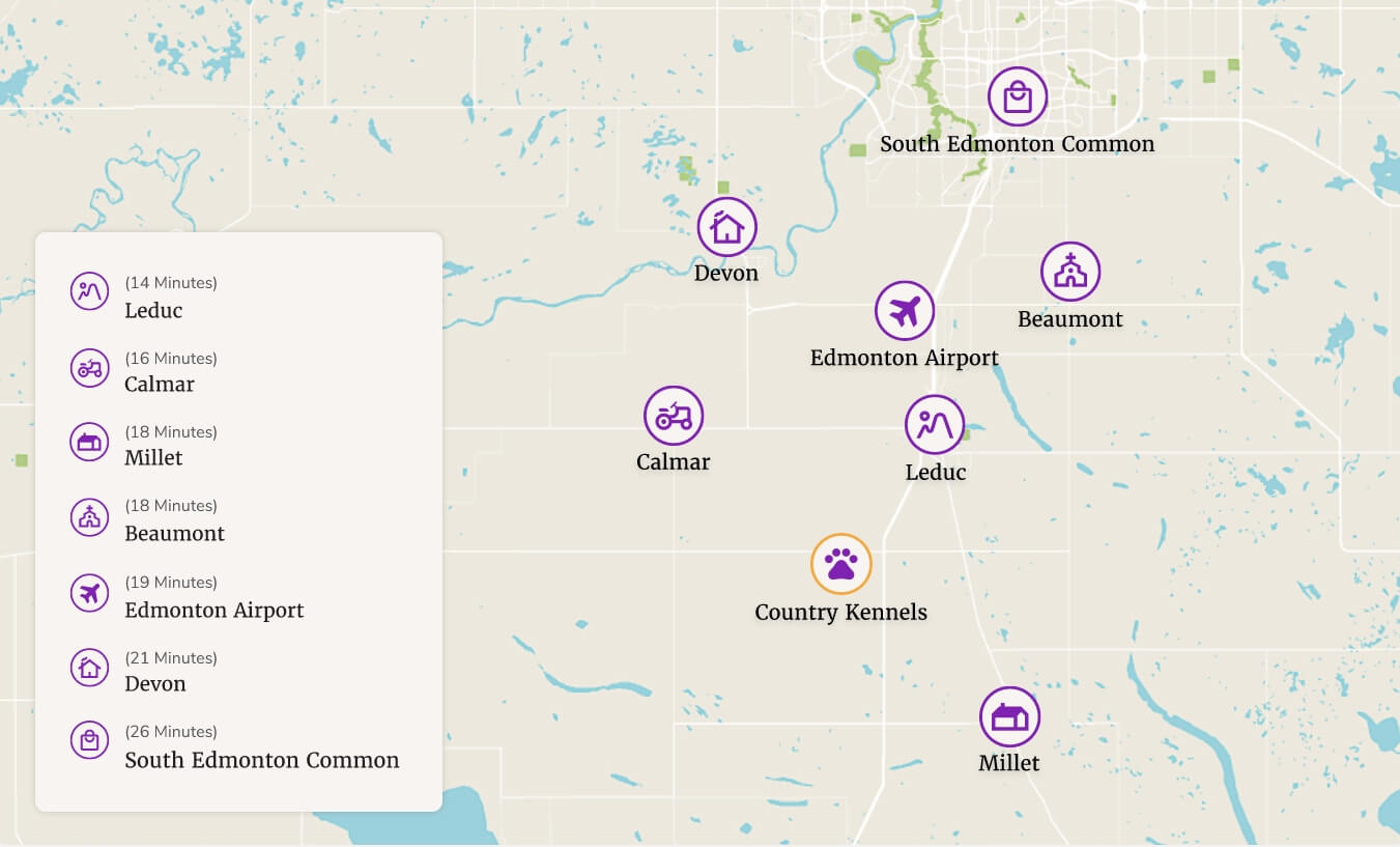 Country kennels map